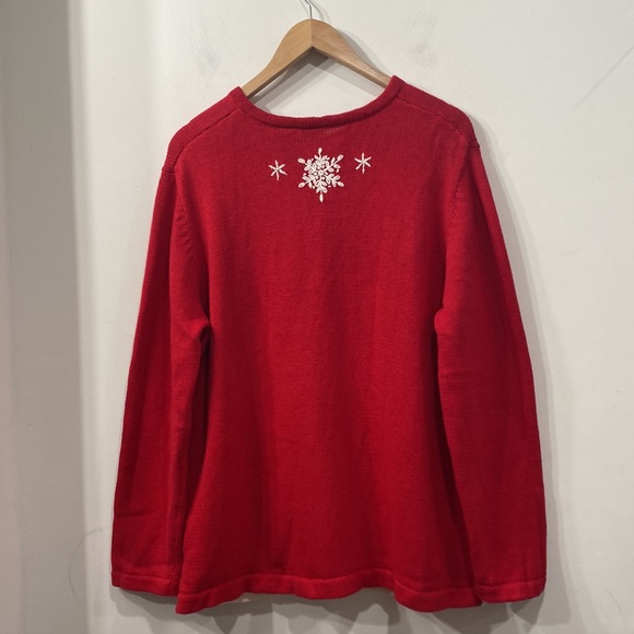 Christmas Red Ugly Christmas Cardigan Sweater Buttoned size XL - Picture 7 of 15